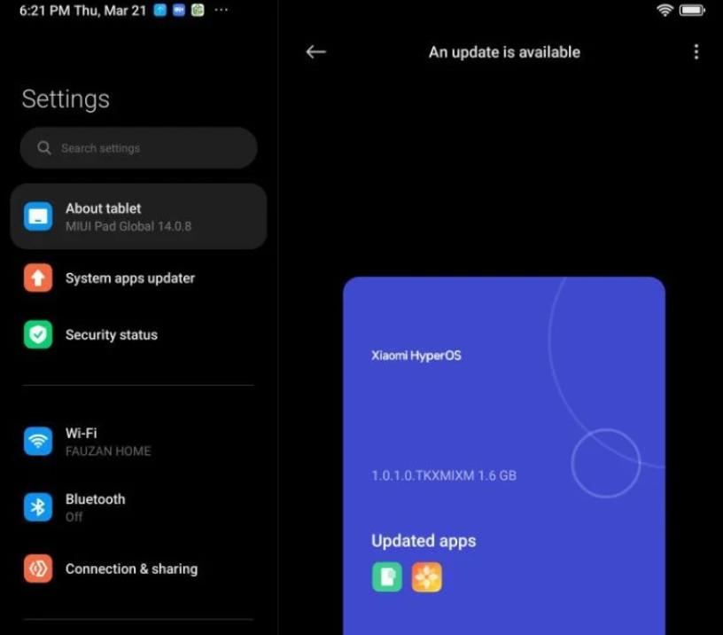 小米平板5開始接收HyperOS Global更新 支持Android 14操作系統(圖1)